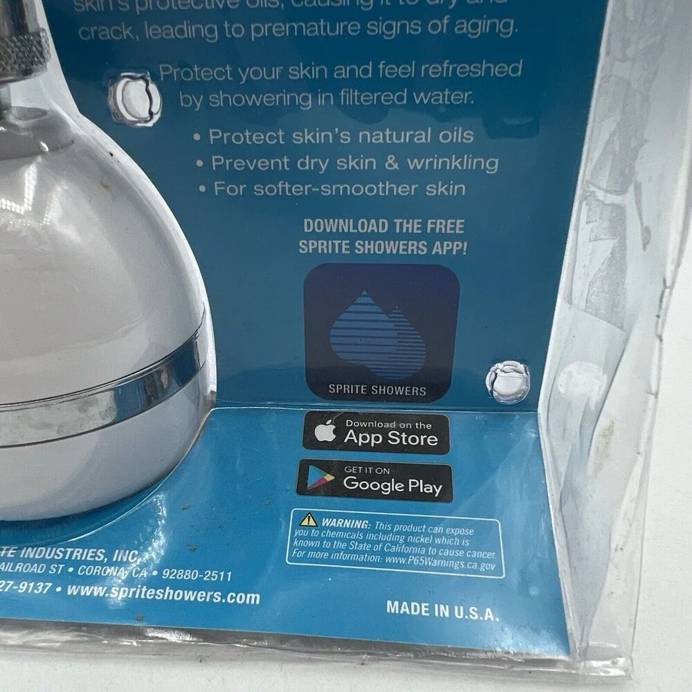 Sprite High Output Filter Massage Shower Head Chlorine White HO2-SH3 NEW